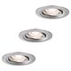 Set 3 spoturi LED Coin, incastrate, mobile, rotunde, crom satinat, 4W, 2700K, IP23, Nova mini LED, Paulmann, 942.95