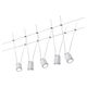 Set corpuri de iluminat pe cabluri LED, tip spot, montaj pe cabluri, 5x4W, crom/alb, IP20, Paulmann, 3980