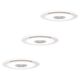 Set 3 spoturi LED, dimabile, incastrate, fixe, rotunde, aluminiu/alb/crom satinat, 5.5W, 3000K, IP23, Premium, Paulmann