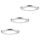 Set 3 spoturi LED, pentru mobilier suspendat, rotunde, aluminiu periat, aplicat, 3x4W, IP44, Paulmann