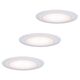 Set 3 spoturi LED, dimabile, incastrate, fixe, rotunde, alb/crom satinat, 6.5W, 2700K, IP44, Premium, Paulmann