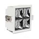 Spot LED, tip reflector 12 grade, fix, patrat, alb/crom, 4x4W, incastrat, 4000K, IP20, V-TAC