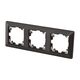 Rama decorativa aparataj unitar Emos, orizontala, 3 posturi, negru, A6004.6