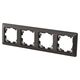 Rama decorativa aparataj unitar Emos, orizontala, 4 posturi, negru, A6004.7