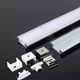 Set profil Al, incastrat, ingust, 2ml, pentru banda LED, dispersor transparent, V-TAC