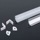 Set profil Al, 90 grade, aplicat, liniar, 2ml, pentru banda LED, dispersor transparent, V-TAC