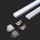 Set profil Al, aplicat, ingust, 2ml, pentru banda LED, dispersor mat, V-TAC, SKU 3370