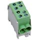 Clema de derivatie Hager, 2P, fixare pe sina DIN, 10-35mmp, verde, KH35E