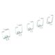 Organizator pentru dulap Rack, montaj pe profil 1'9'', set 5 piese, 44x60mm, Schrack