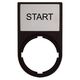 Placa indicatoare Schrack, patrata, negru, 30x50mm, D22, "Start", MM216495
