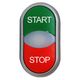 Buton comanda Schrack, dublu, luminos START/STOP, verde/rosu, MM216702