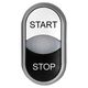 Buton comanda Schrack, dublu, luminos START/STOP, alb/negru, MM216708
