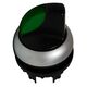 Selector cu maneta cu revenire, 40 grade, 1-0-2, 3 pozitii, verde, Schrack, MM216837