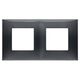 Rama decorativa aparataj modular Vimar, rectangulara, 2X2M, ardezie, NeveUp Glossy, 09664.03