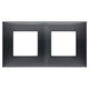 Rama decorativa aparataj modular Vimar, rectangulara, 2X2M, ardezie, NeveUp Glossy, 09664.03