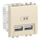 Priza modulara USB Schneider, crem, 2M, unitate de alimentare, dubla, Easy Styl, LMR9910002