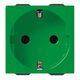 Priza modulara 2P+E Vimar, verde, 2M, pentru linii dedicate, NEVE UP, 09208.V