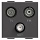 Priza modulara TV-RD-SAT Vimar, simpla, carbon mat, 2M, NEVE UP, 09303.CM