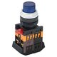 Buton comanda iEK, buton in relief, neon, albastru, 1ND+1NI, 230VAC, D22, ABLFP-22