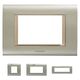 Rama decorativa aparataj modular Panasonic, rectangulara, 2M, inox mat-bej, Thea Sistema, P-TS.R.2M-IM