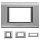 Rama decorativa aparataj modular Panasonic, rectangulara, 3M, crom mat-gri inchis, Thea Sistema, P-TS.R.3M-KD