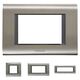 Rama decorativa aparataj modular Panasonic, rectangulara, 4M, inox-gri inchis, Thea Sistema, P-TS.R.4M-IG