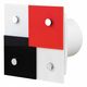 Ventilator axial, decorativ, S, 150mm, alb-negru-rosu, Vents, IP34