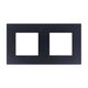 Rama decorativa aparataj unitar Luxus-Time, universala, 2 posturi, negru, plastic, LXBK2-12