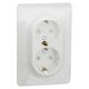 Priza 2P+E Schneider, dubla, incastrata, alb, Noua Unica, NU206718