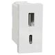 Priza modulara USB Schneider, alb, 1M, tip A/C, Noua Unica, NU301618