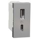 Priza modulara USB Schneider, aluminiu, 1M, tip A/C, Noua Unica, NU301630