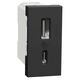 Priza modulara USB Schneider, antracit, 1M, tip A/C, Noua Unica, NU301654