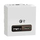 Priza modulara USB Schneider, alb, 2M, dubla, incarcare rapida, tip A/C, Noua Unica, NU301918