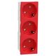 Priza modulara 2P+E Schneider, rosu, 6M, 16A, Noua Unica, NU307603