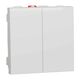 Intrerupator modular dublu Schneider, alb, 2M, 10A, Noua Unica, NU321118