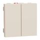 Intrerupator modular dublu Schneider, bej, 2M, 10A, Noua Unica, NU321144