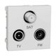Priza modulara TV-RD-SAT Schneider, alb, 2M, antibacterian, individuala, Noua Unica, NU345020