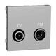 Priza modulara TV-RD Schneider, individuala, aluminiu, 2M, Noua Unica, NU345130