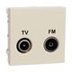 Priza modulara TV-RD Schneider, individuala, bej, 2M, Noua Unica, NU345144