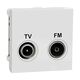 Priza modulara TV-RD Schneider, de capat, alb, 2M, Noua Unica, NU345218