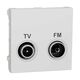 Priza modulara TV-RD Schneider, de trecere, alb, 2M, Noua Unica, NU345318