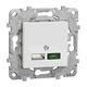 Priza modulara USB Schneider, alb, 2M, dubla, incarcare rapida, tip A/C, Noua Unica, NU501318