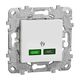 Priza modulara USB Schneider, alb, 2M, incarcare rapida, tip C, Noua Unica, NU501418