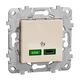 Priza modulara USB Schneider, bej, 2M, incarcare rapida, tip C, Noua Unica, NU501444