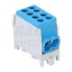 Clema de derivatie Tracon, 2P, fixare pe sina DIN, 16/25mmp, albastru, FLECU-25-16-2K