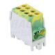 Clema de derivatie Tracon, 2P, fixare pe sina DIN, 16/25mmp, galben/verde, FLECU-25-16-2ZS