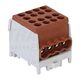 Clema de derivatie Tracon, 4P, fixare pe sina DIN, 16/25mmp, maro, FLECU-25-16-4B