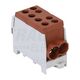Clema de derivatie Tracon, 2P, fixare pe sina DIN, 25/35mmp, maro, FLECU-35-25-2B
