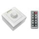 Dimmer pentru banda LED, alb, 96W/192W, cu reglaj manual sau cu telecomada (IR), 12-24VDC, Lumen