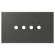 Rama decorativa aparataj modular TEM, rectangulara, 4M, antracit, Edge, OG40MTP